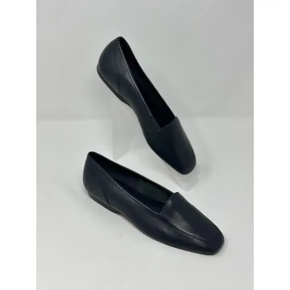 PARTNERS Dark Blue Leather Slip On Loafer Flats Shoes Women's Size 6 - Picture 5 of 10